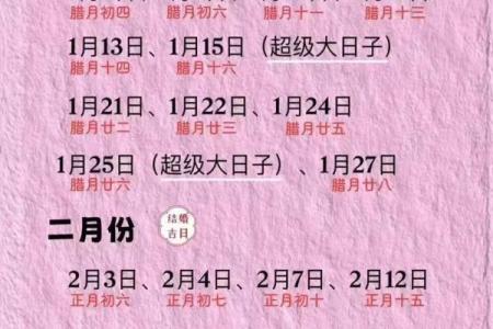 2023年1月最吉利的日子