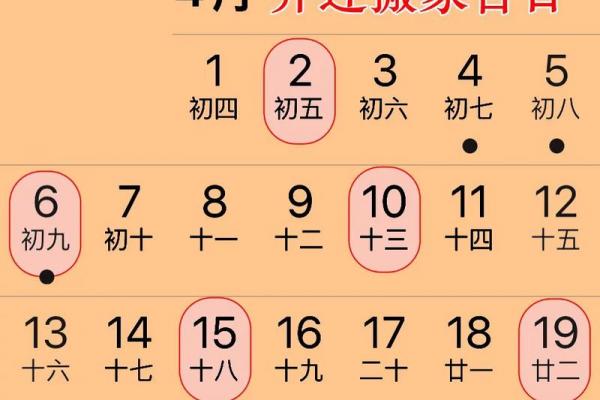 2026年4月乔迁吉日查询，黄道吉日搬家好日子
