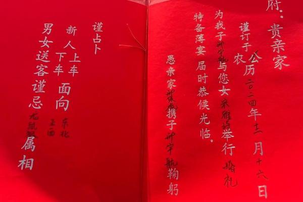 男方送女方结婚日子书