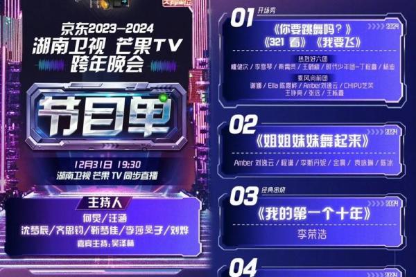 湖南卫视元旦晚会节目表