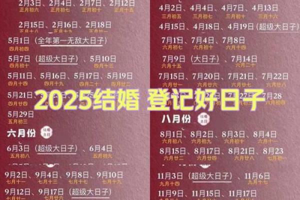 2025年5月适合结婚的日子一览表(2025年结婚的好日子)