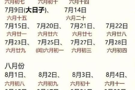 2020年7月黄道吉日一览表
